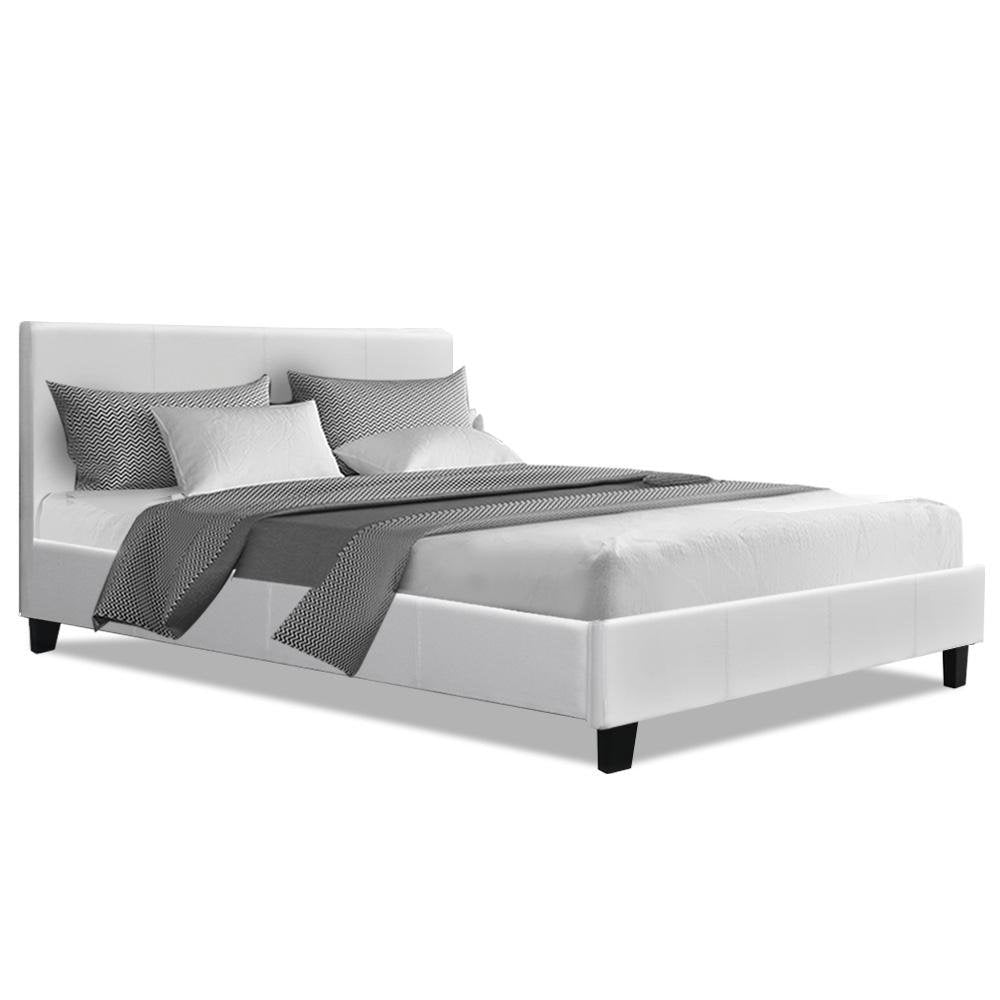 Double Package | Coogee Bed White & Normay Series Pillow Top Mattress (Medium Firm) - Bedzy Australia