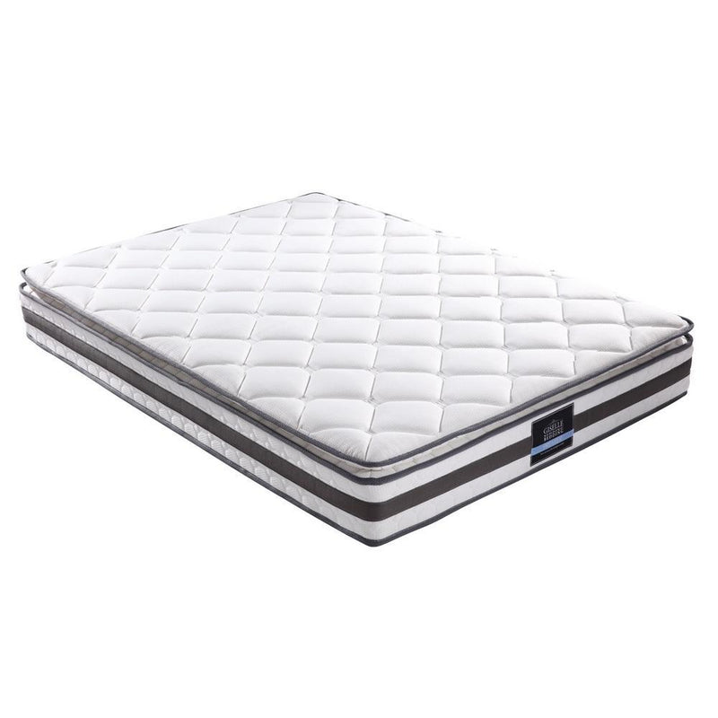 Double Package | Gibson Bed White & Normay Series Pillow Top Mattress (Medium Firm) - Bedzy Australia