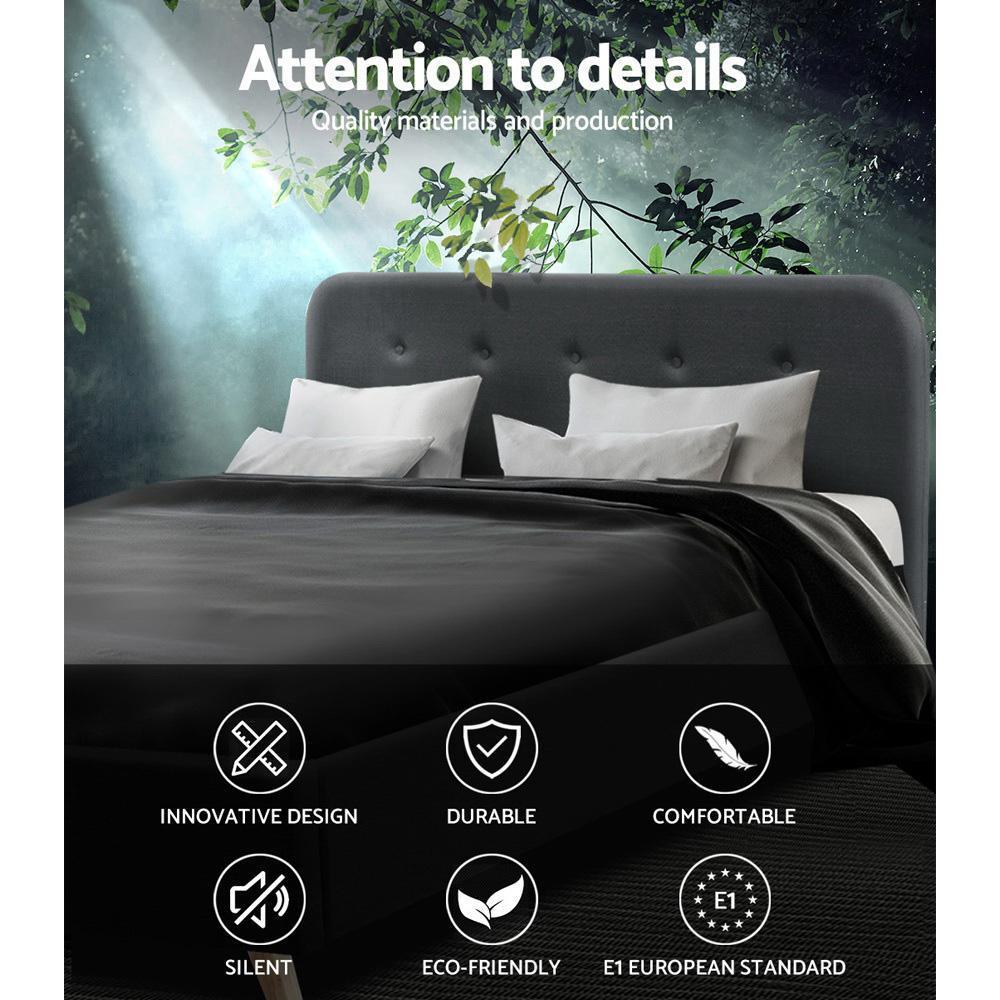 Double Package | Tarcoola Bed Charcoal & Glay Bonnell Spring Mattress (Medium Firm) - Bedzy Australia