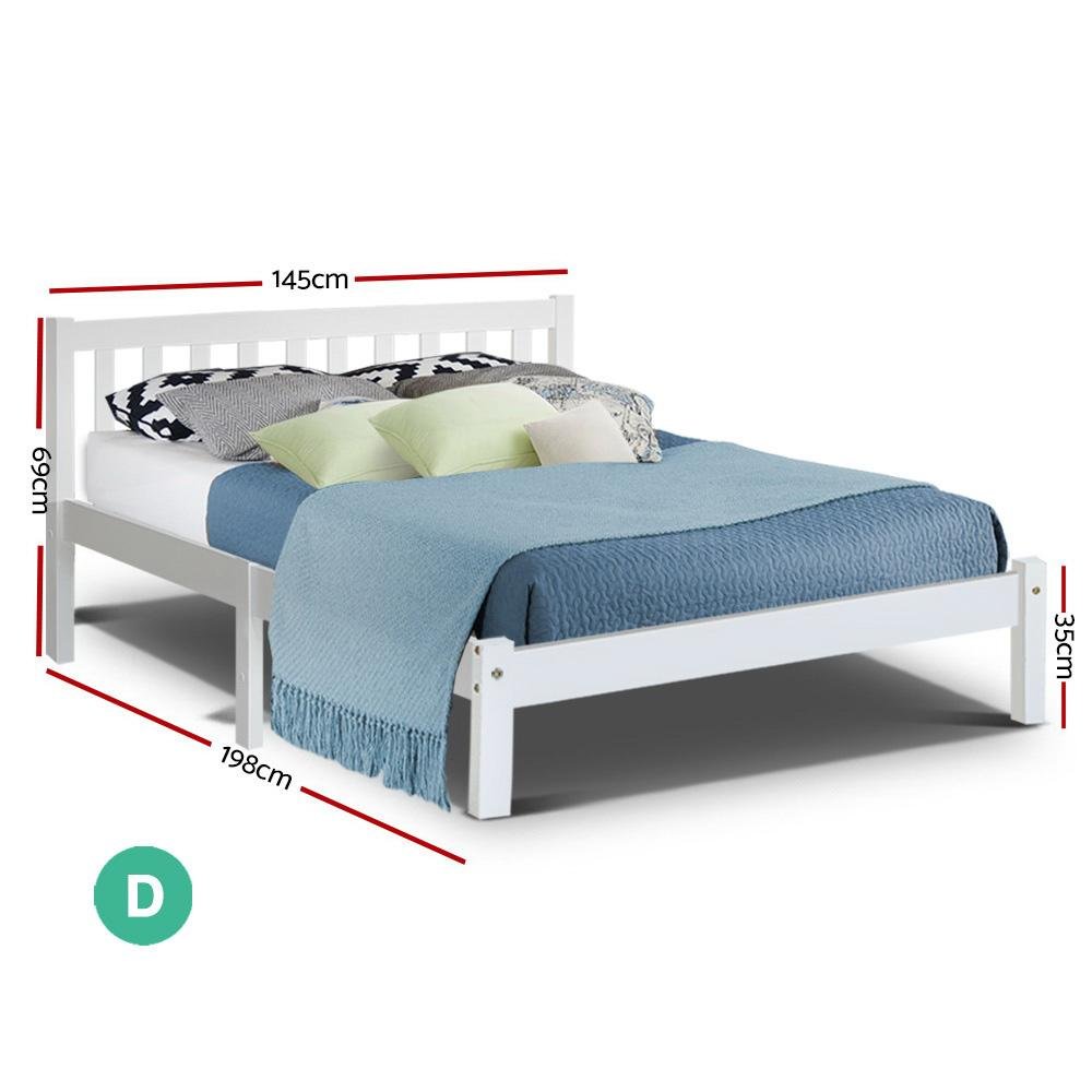 Double Package | Whitehaven Bed White & Normay Series Pillow Top Mattress (Medium Firm) - Bedzy Australia