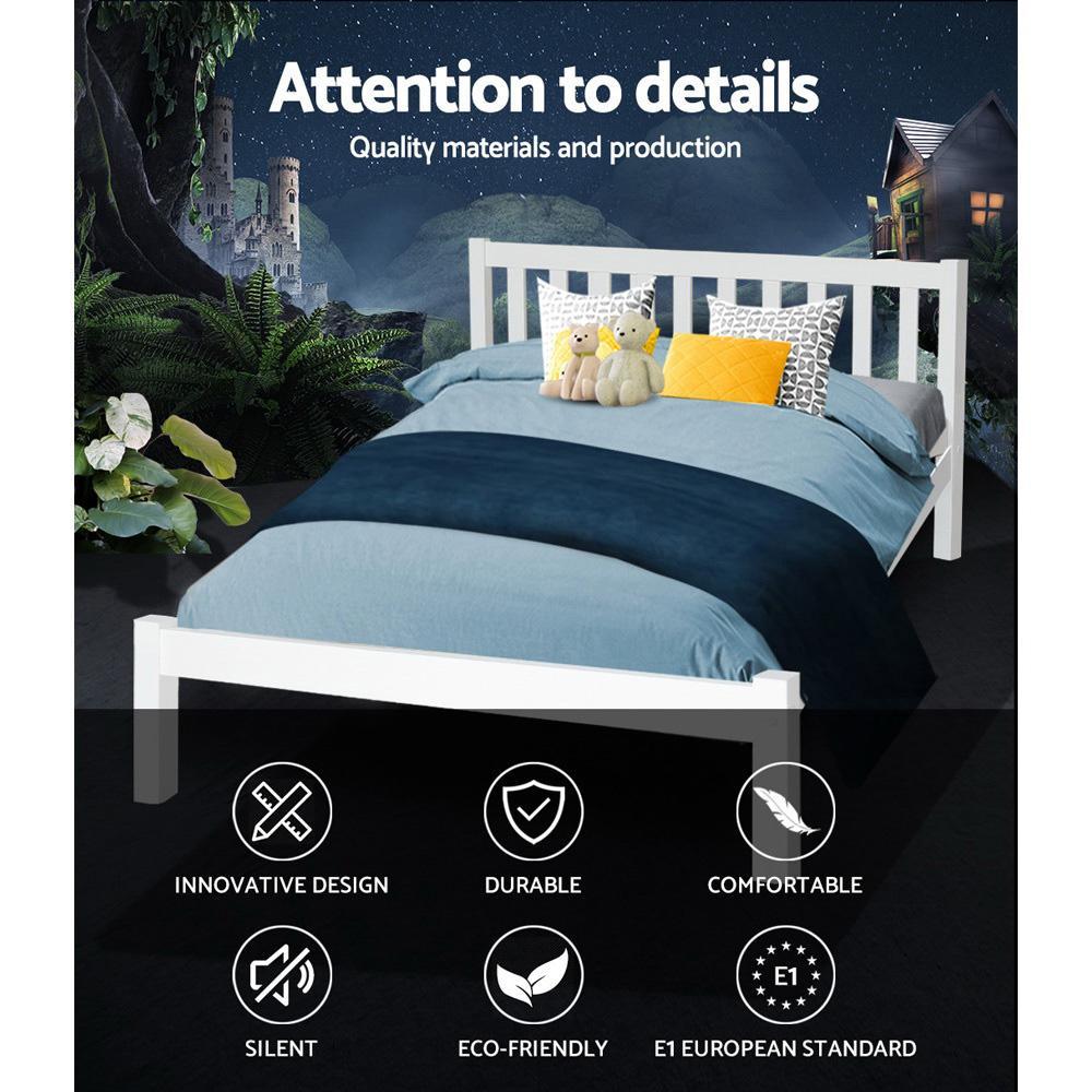 Double Package | Whitehaven Bed White & Normay Series Pillow Top Mattress (Medium Firm) - Bedzy Australia