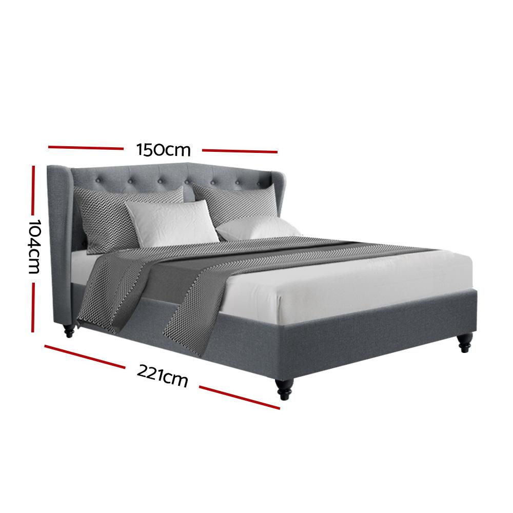 Double Premium Package | Altona Bed Grey, Luna Series Euro Top Mattress (Medium Firm) & Bamboo Mattress Topper! - Bedzy Australia