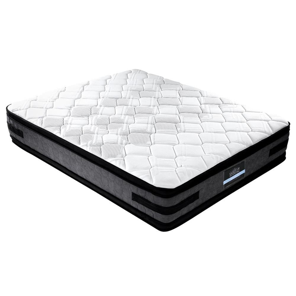 Double Premium Package | Henley LED Bed Black, Luna Series Euro Top Mattress (Medium Firm) & Bamboo Mattress Topper! - Bedzy Australia