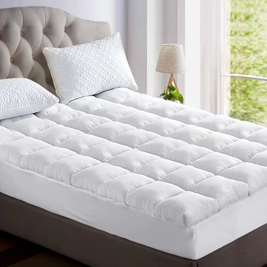 Double Premium Package | Henley LED Bed White, Luna Series Euro Top Mattress (Medium Firm) & Bamboo Mattress Topper! - Bedzy Australia