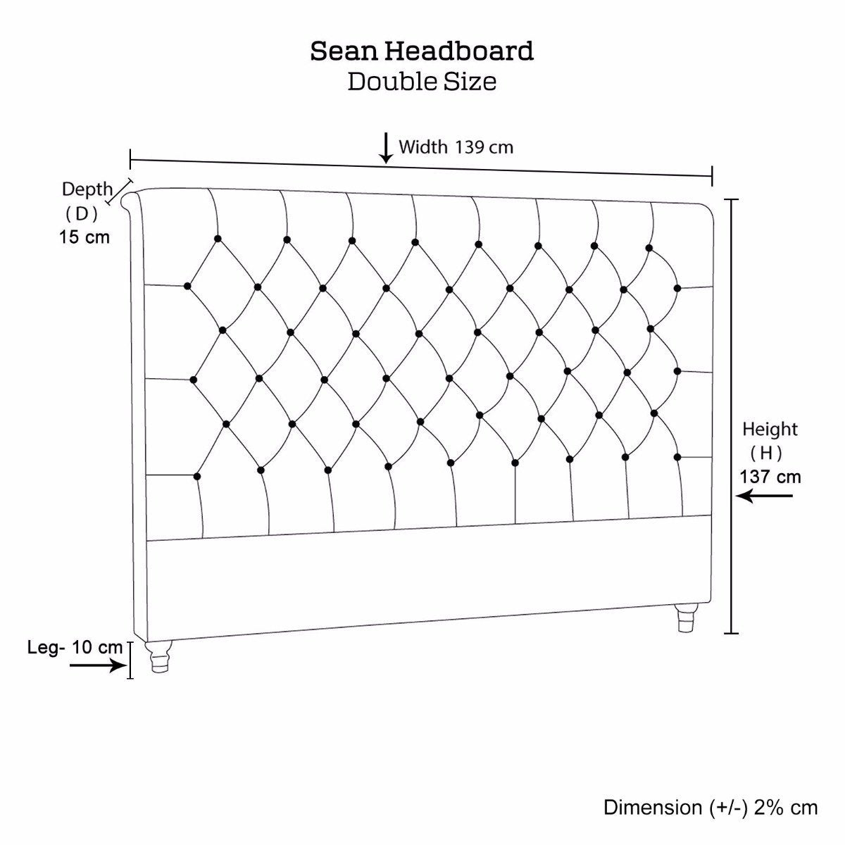 Double Size | Sean Headboard - Bedzy Australia