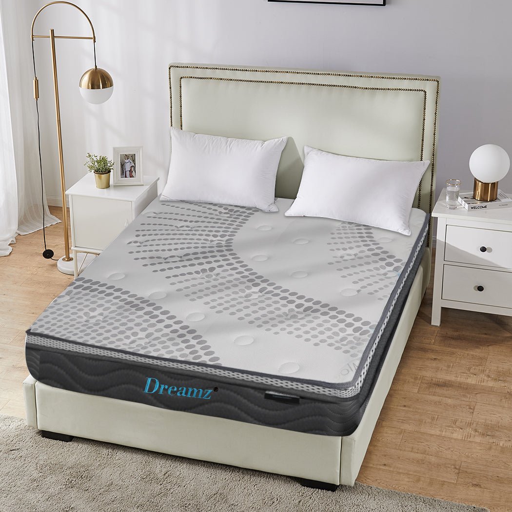 Dreamz Mattress Pocket Spring Cool Gel Memory Foam Euro Top Medium Soft 30CM - Bedzy Australia