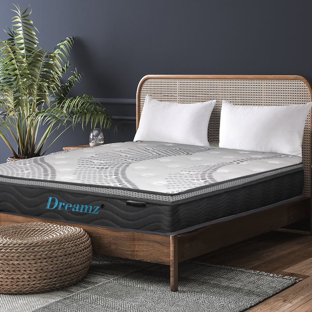 Dreamz Mattress Pocket Spring Cool Gel Memory Foam Euro Top Medium Soft 30CM - Bedzy Australia