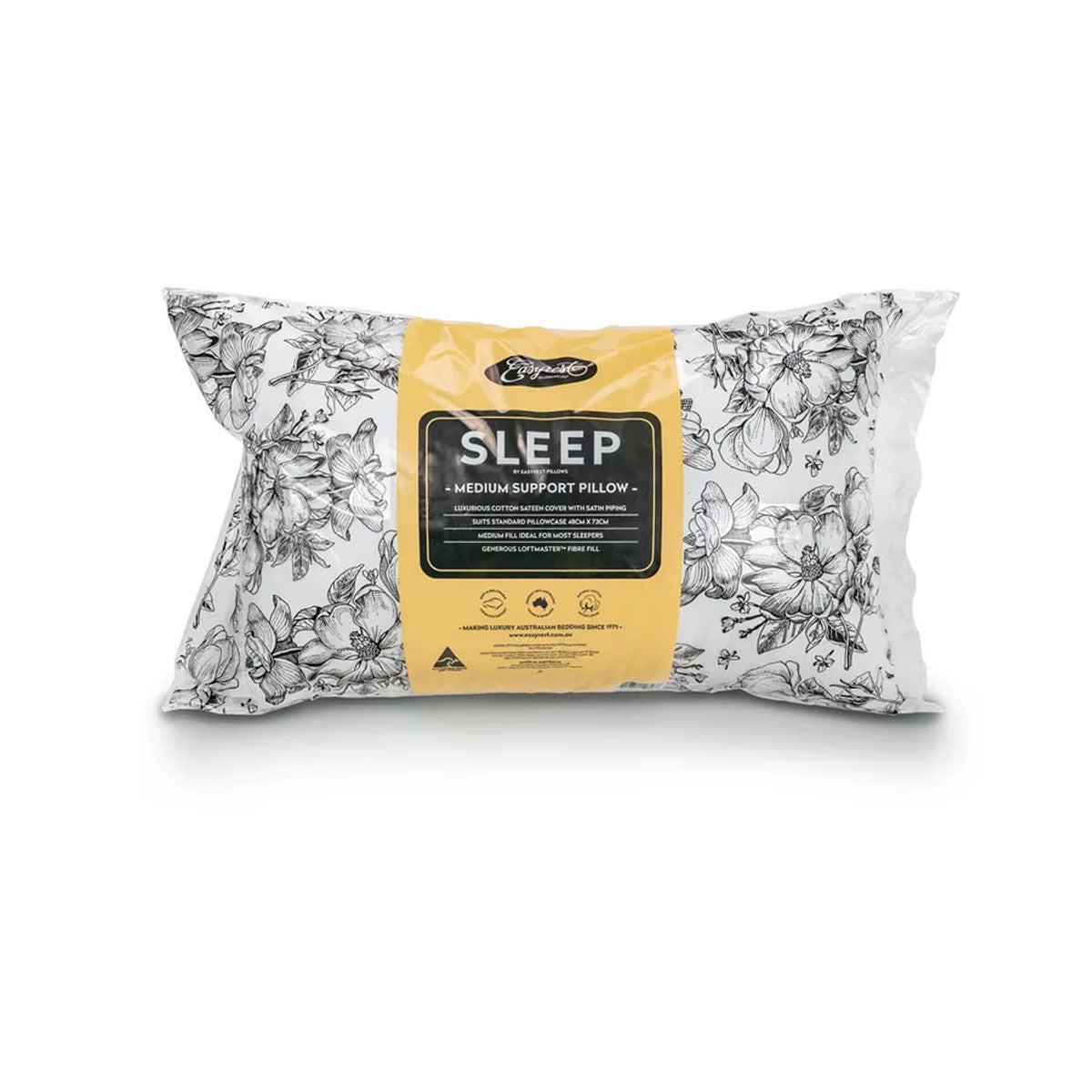 Easyrest Sleep Medium Support Standard Pillow 48 x 73 cm - Home & Garden > Bedding - Bedzy Australia