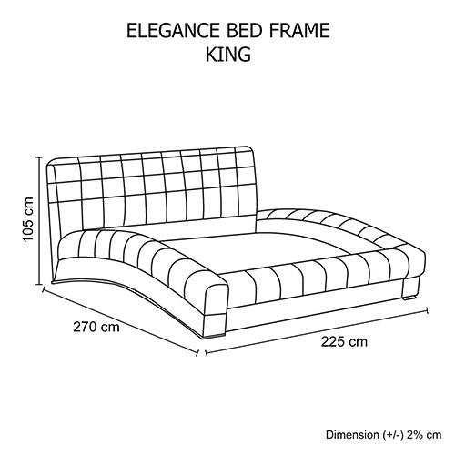 Elegance Leather Bed Frame King Black - Bedzy Australia