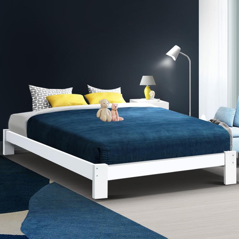 Fairy Wooden King Bed Frame White - Bedzy Australia