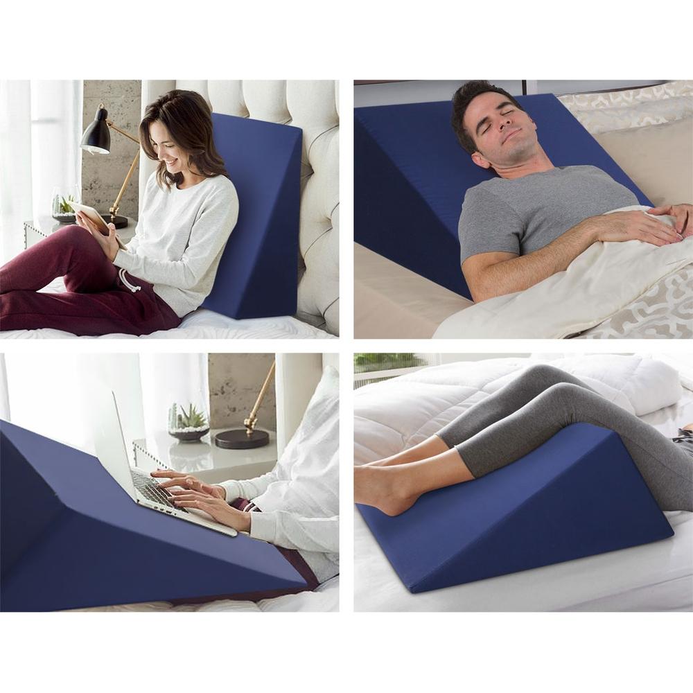 Foam Wedge Back Support Pillow - Blue - Bedzy Australia