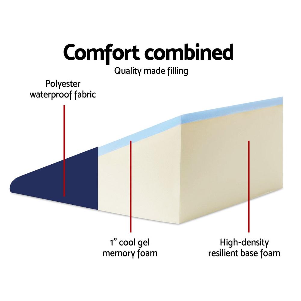 Foam Wedge Back Support Pillow - Blue - Bedzy Australia