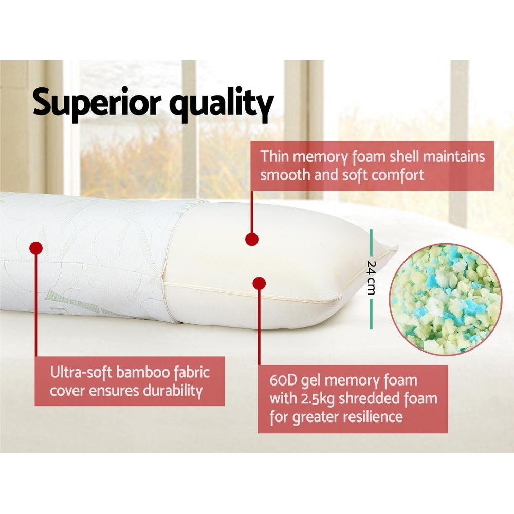 Full Body Memory Foam Pillow - Bedzy Australia