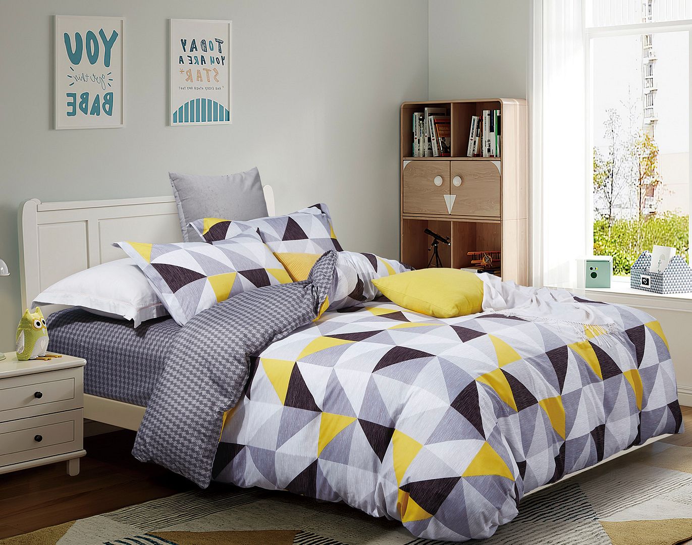 Geometric Double Size Duvet Doona Quilt Cover Set - Home & Garden > Bedding - Bedzy Australia