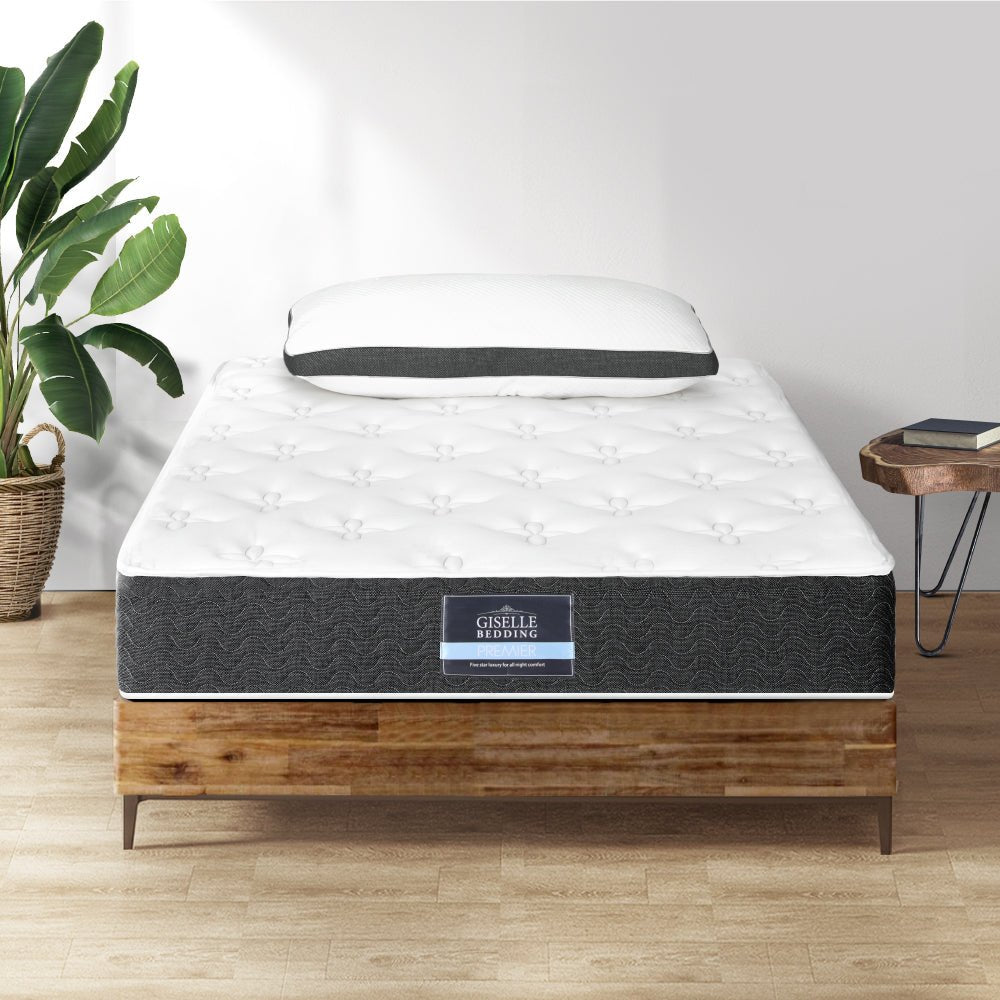 Aura Series Medium Soft Mattress With Bonus Pillow - King Single - Furniture > Mattresses - Bedzy Australia