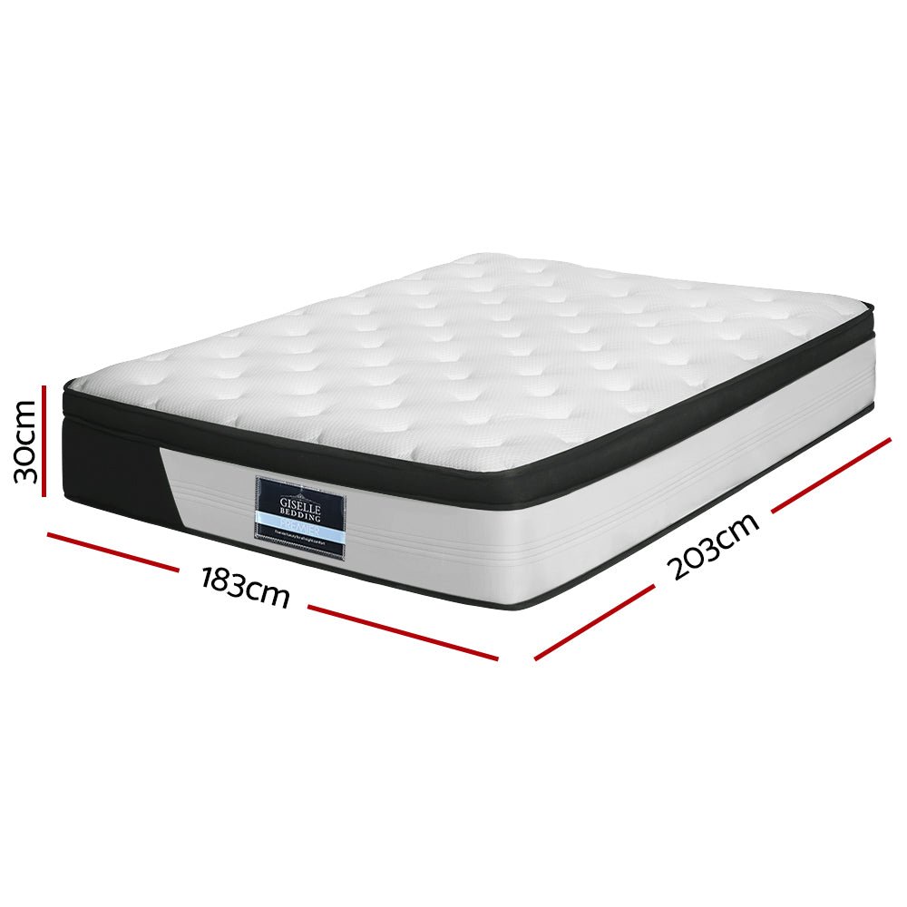 Pena Series Euro Top Pocket Spring Mattress 30cm Thick - King - Furniture > Mattresses - Bedzy Australia