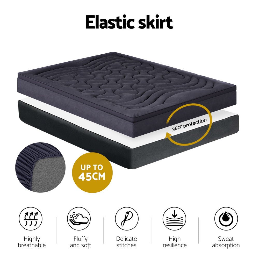 Microfibre 3-Zone Pillowtop Mattress Topper - Double - Home & Garden > Bedding - Bedzy Australia