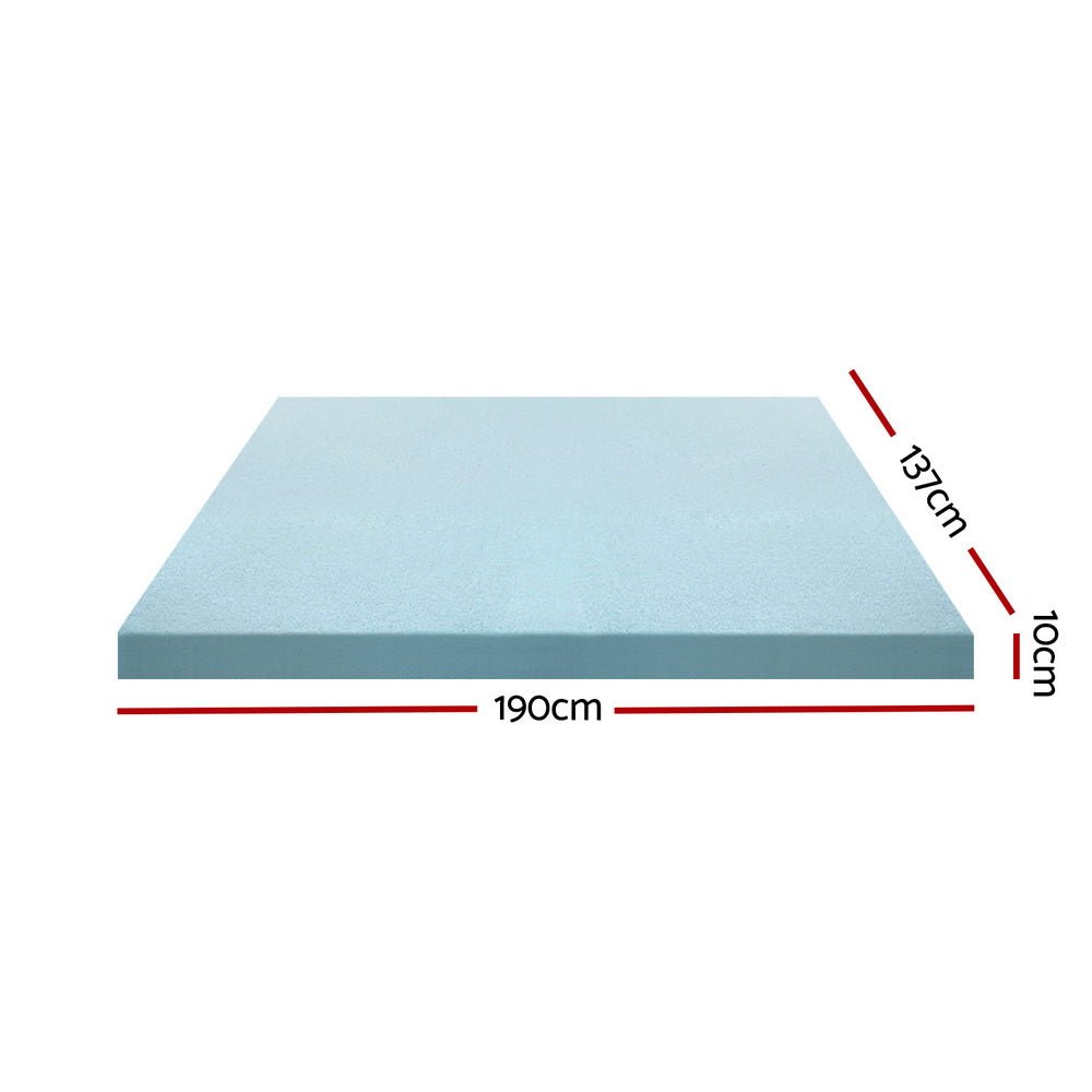 10cm Thick Deluxe Memory Foam Mattress Topper Cool Gel - Double - Furniture > Mattresses - Bedzy Australia