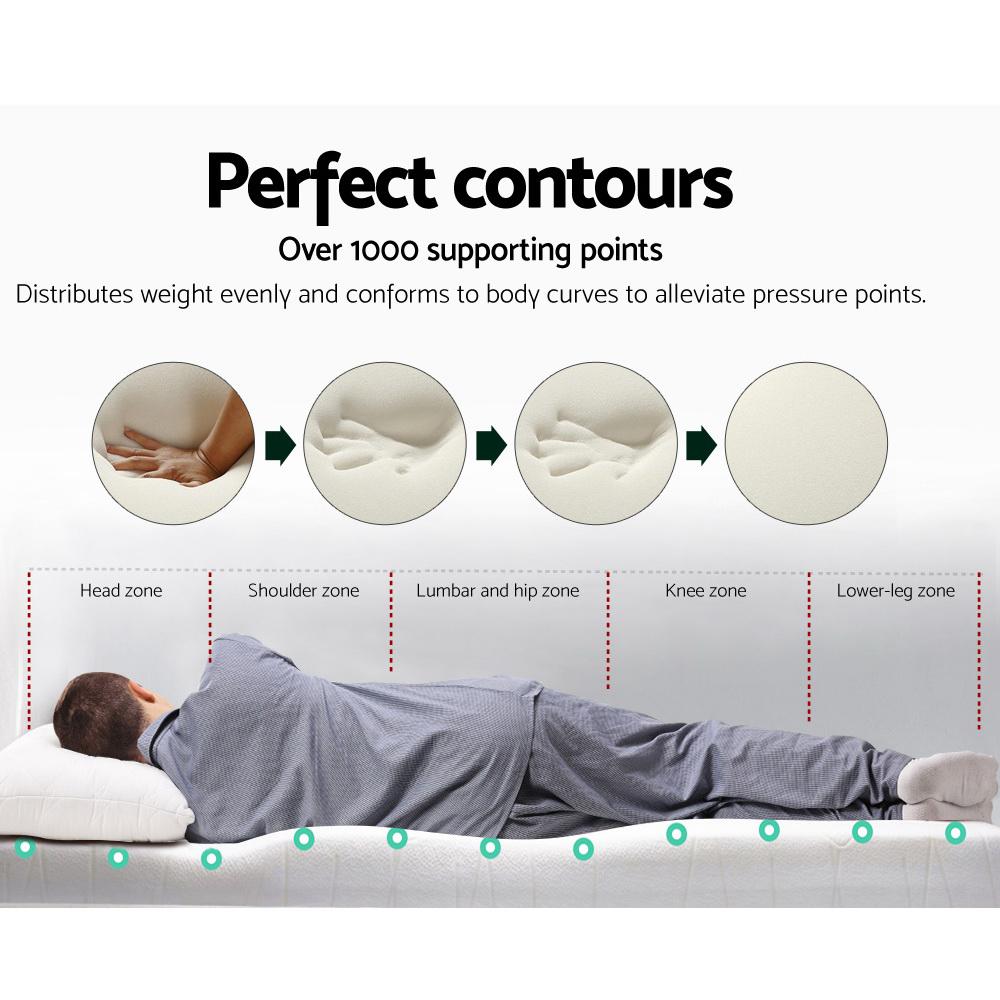 Memory Foam Mattress Topper w/Cover 8cm - Double - Bedzy Australia