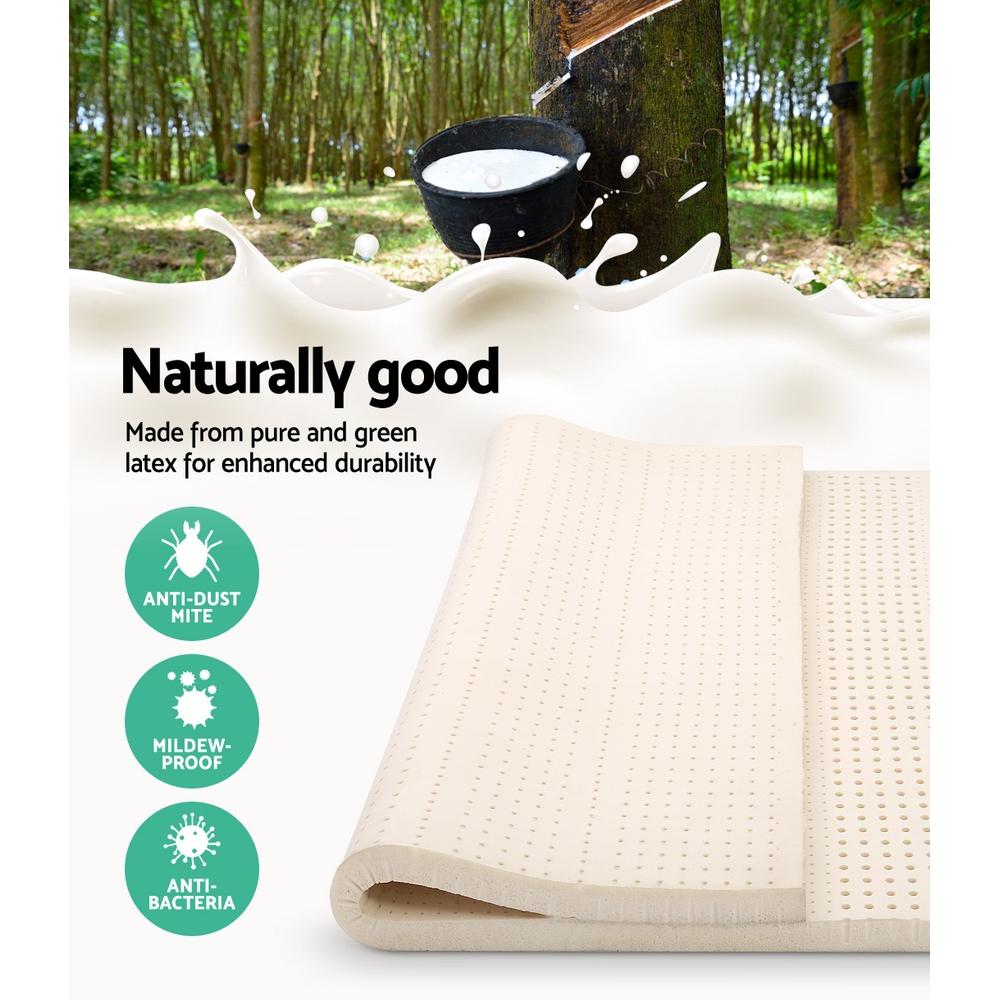 Pure Natural Latex Mattress Topper 7 Zone 5cm Queen - Bedzy Australia