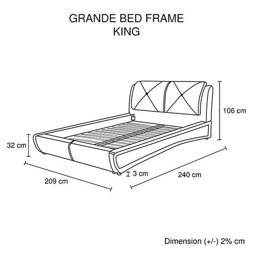 Grande King Bed Frame Black - Bedzy Australia