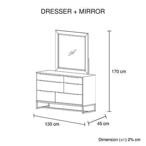 Hannah Dresser With Mirror - Bedzy Australia