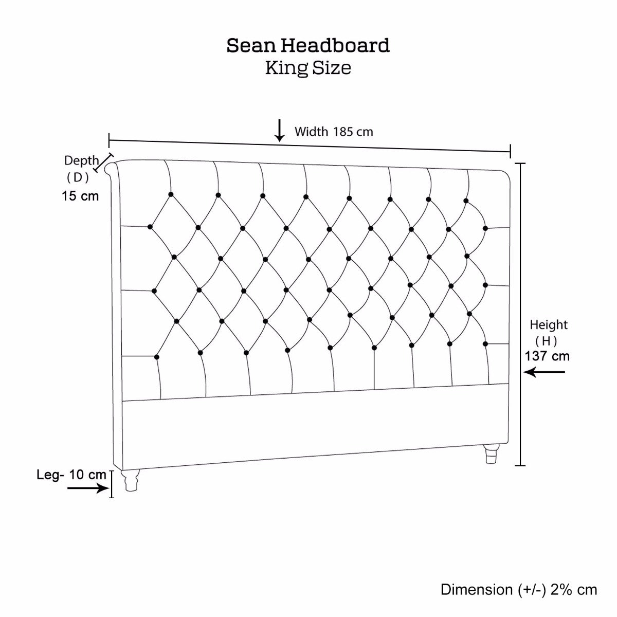 King Size | Sean Headboard - Bedzy Australia