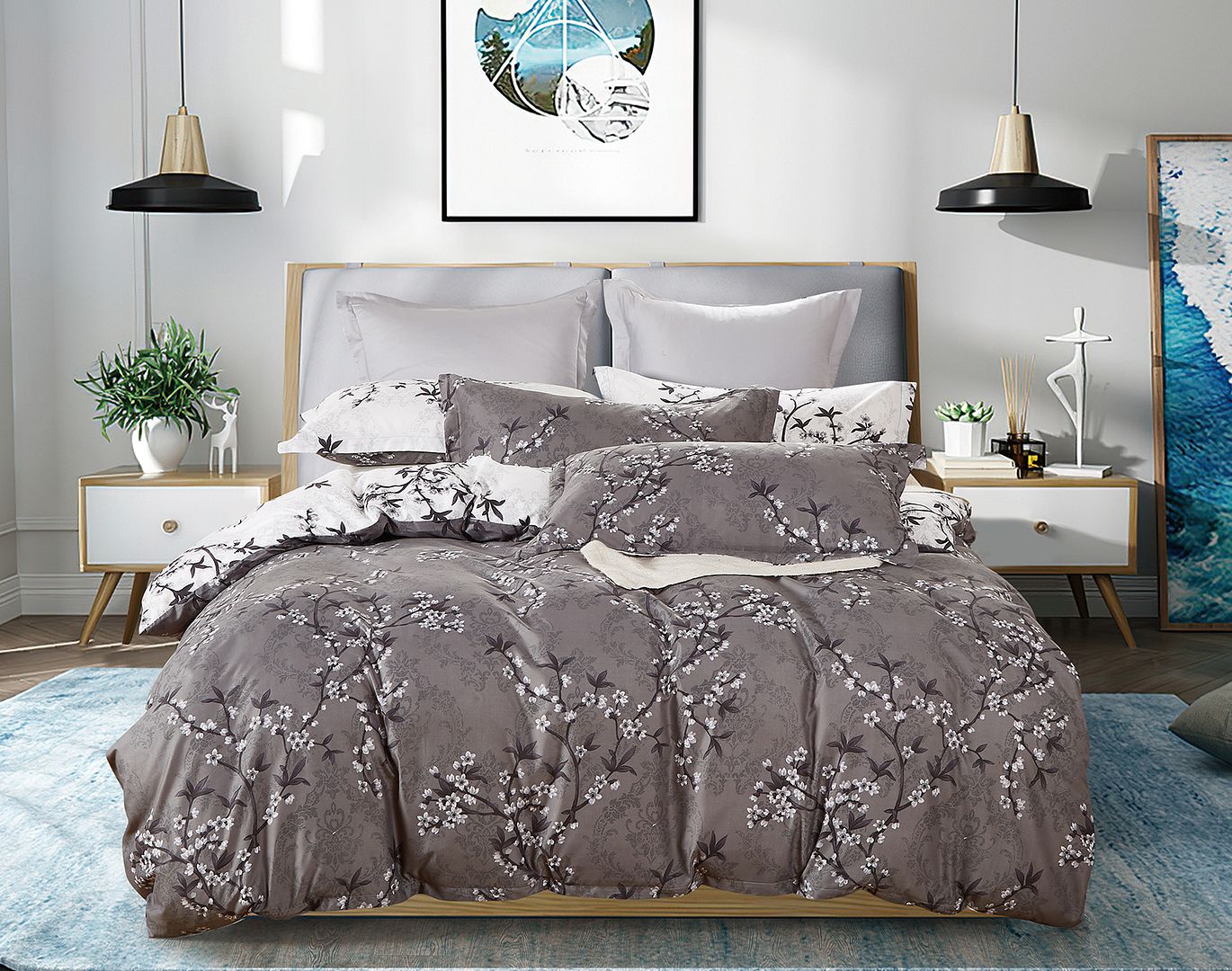 Iyanu King Size Quilt Doona Duvet Cover Set - Home & Garden > Bedding - Bedzy Australia