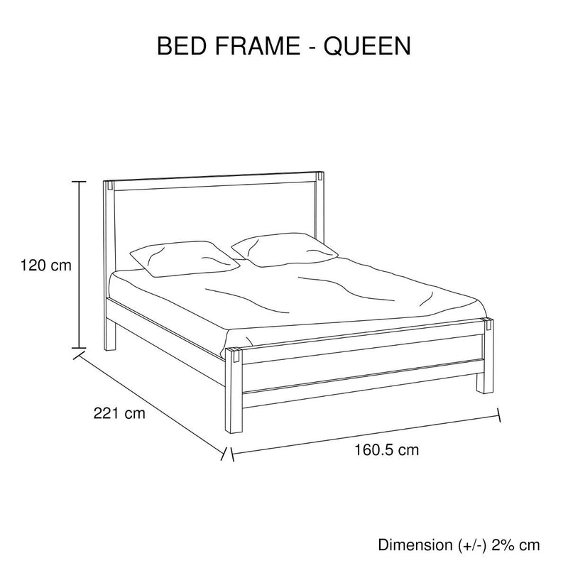 Java Queen Bed Frame Oak - Bedzy Australia