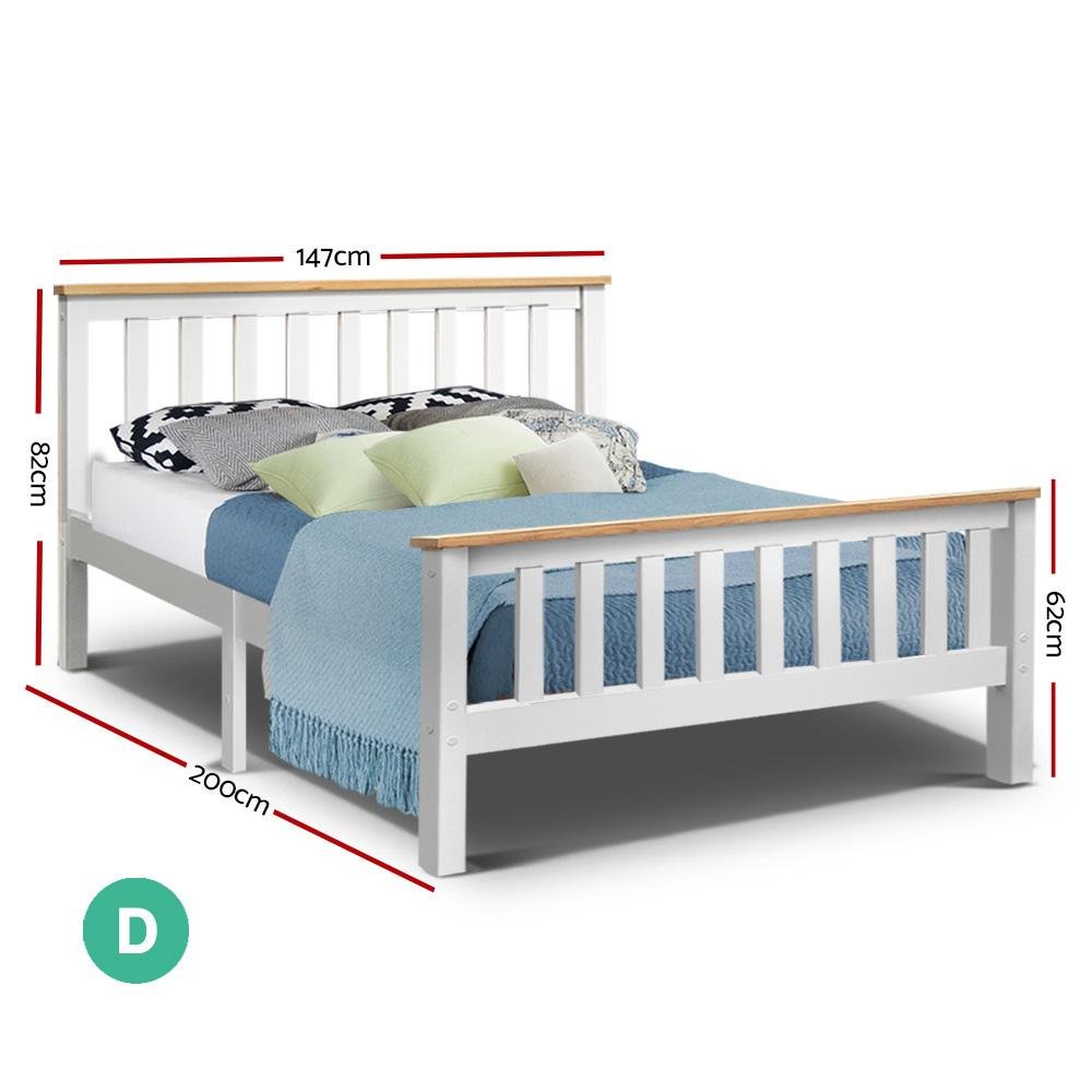 Kewarra Wooden Double Bed Frame White - Bedzy Australia