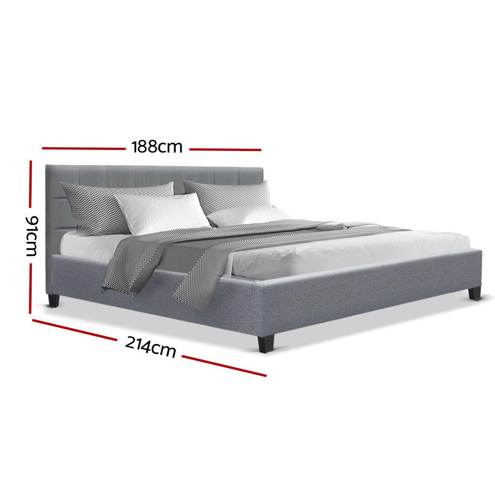 King Package | Agnes Bed Grey & Normay Pillow Top Mattress (Medium Firm) - Bedzy Australia