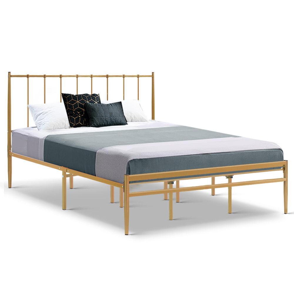 King Package | Amor Bed Gold & Bonita Euro Top Mattress (Medium Firm) - Bedzy Australia