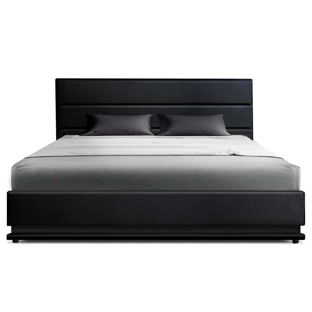 King Package | Henley LED Bed Black & Bonita Euro Top Mattress (Medium Firm) - Bedzy Australia