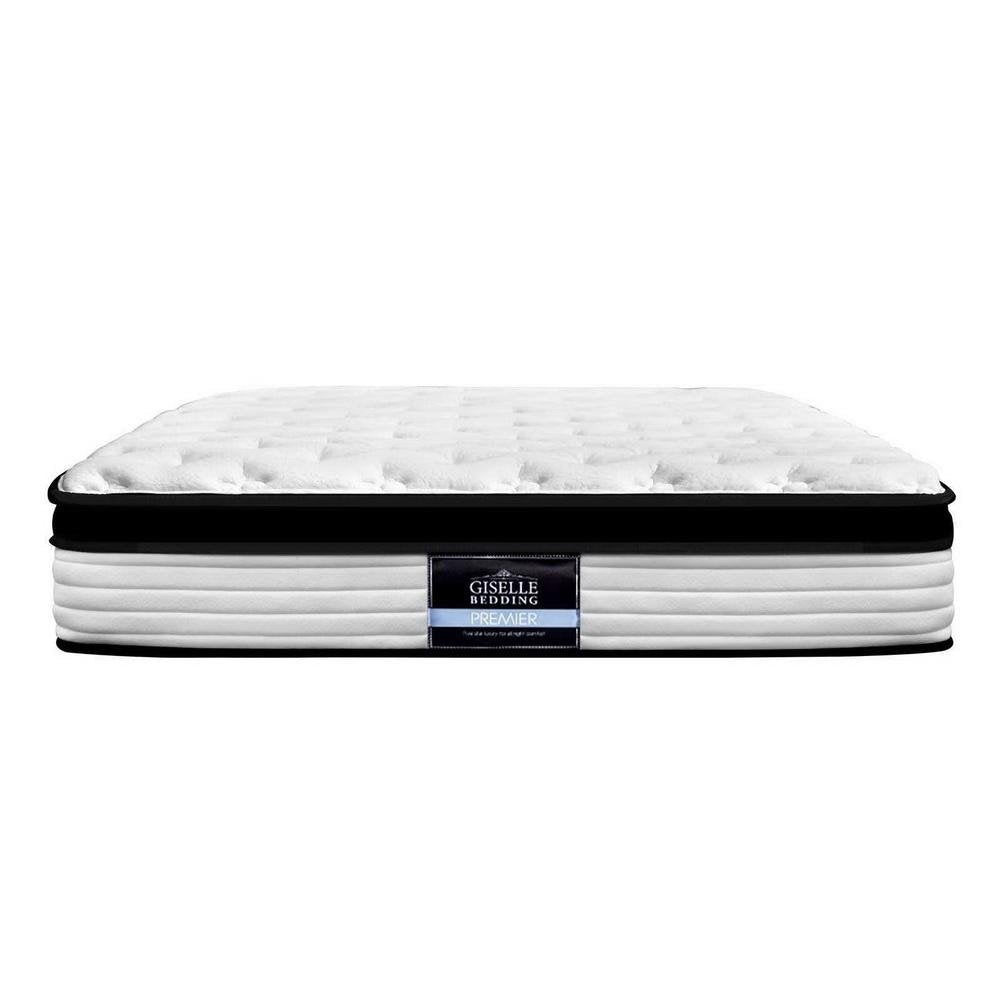 King Package | Henley LED Bed Black & Devon Euro Top Mattress (Medium) - Bedzy Australia