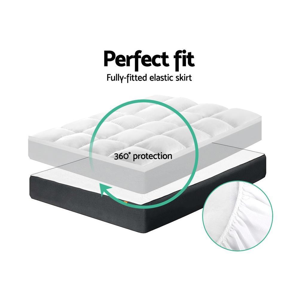 King Premium Package | Altona Bed Charcoal, Algarve Euro Top Mattress (Medium Firm) & Bamboo Mattress Topper! - Bedzy Australia