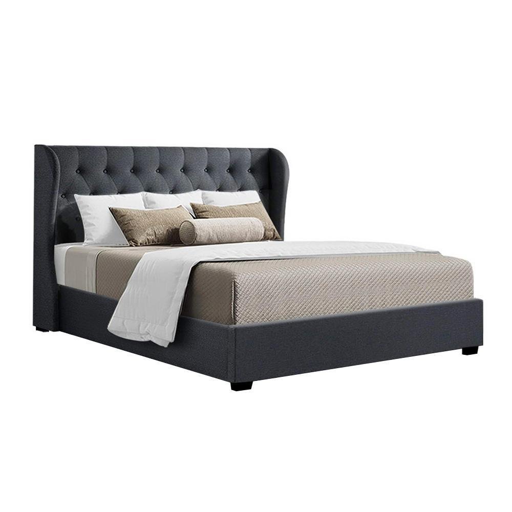 King Premium Package | Elouera Bed Charcoal, Algarve Euro Top Mattress (Medium Firm) & Deluxe Mattress Topper! - Bedzy Australia