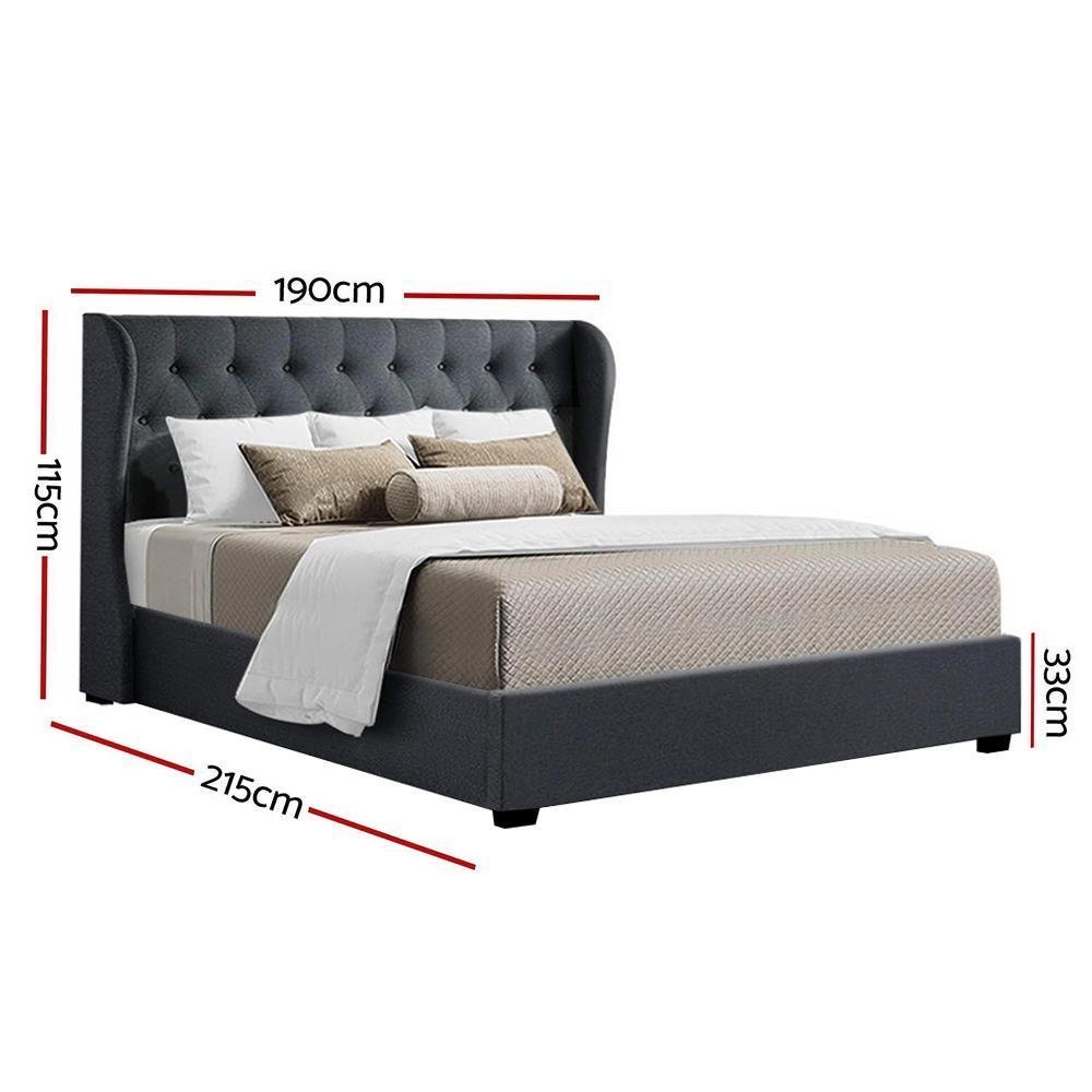 King Premium Package | Elouera Bed Charcoal, Algarve Euro Top Mattress (Medium Firm) & Deluxe Mattress Topper! - Bedzy Australia