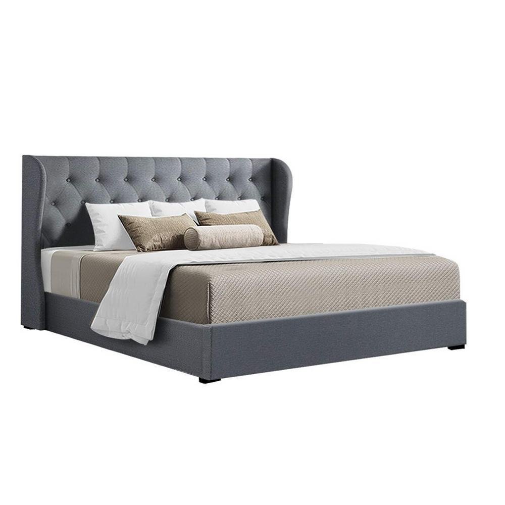 King Premium Package | Elouera Bed Grey, Algarve Euro Top Mattress (Medium Firm) & Deluxe Mattress Topper! - Bedzy Australia