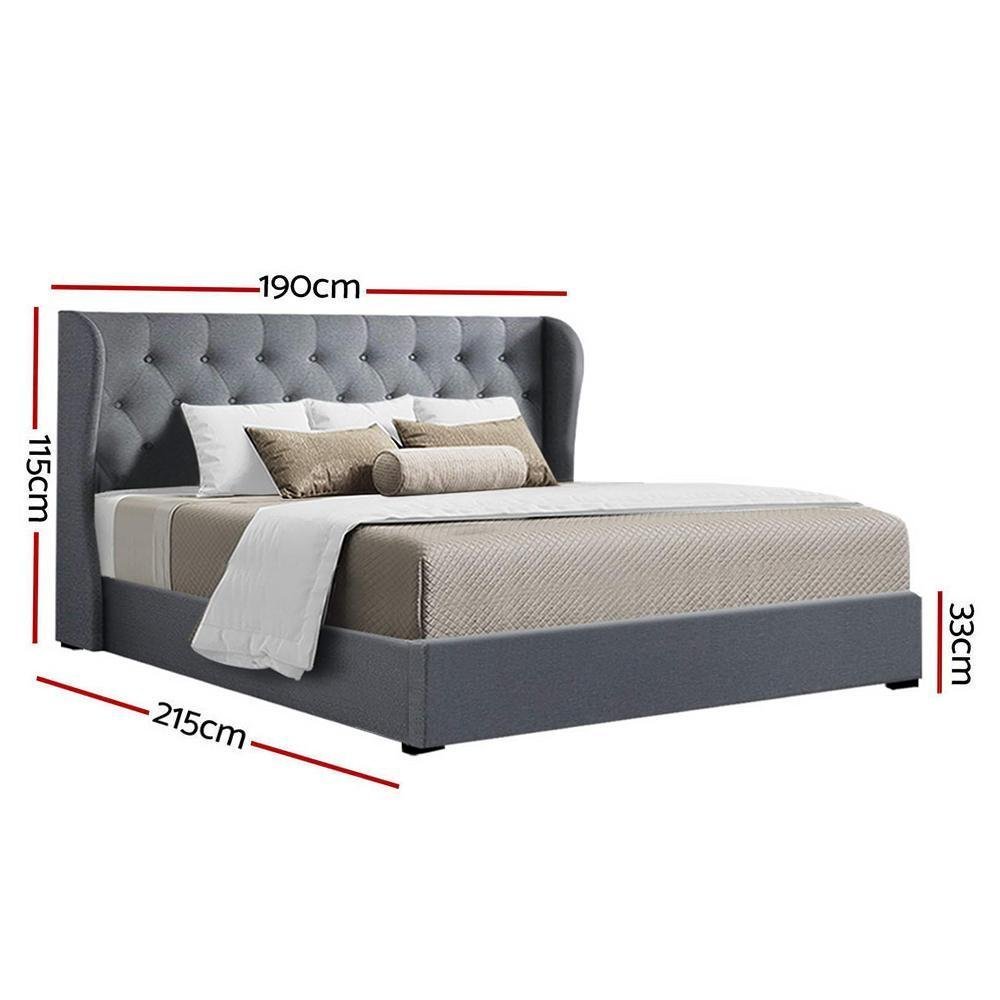 King Premium Package | Elouera Bed Grey, Algarve Euro Top Mattress (Medium Firm) & Deluxe Mattress Topper! - Bedzy Australia