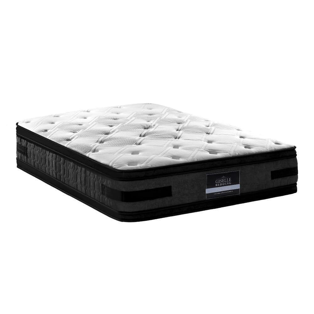 King Premium Package | Henley LED Bed Black, Luna Series Euro Top Mattress (Medium Firm) & Bamboo Mattress Topper! - Bedzy Australia