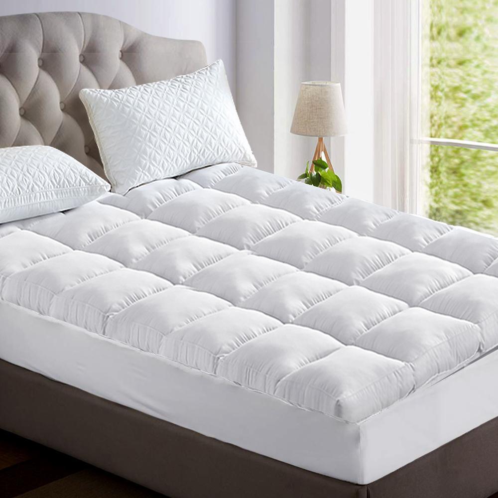 King Single Mattress Topper Bamboo Fibre Pillowtop Protector - Bedzy Australia