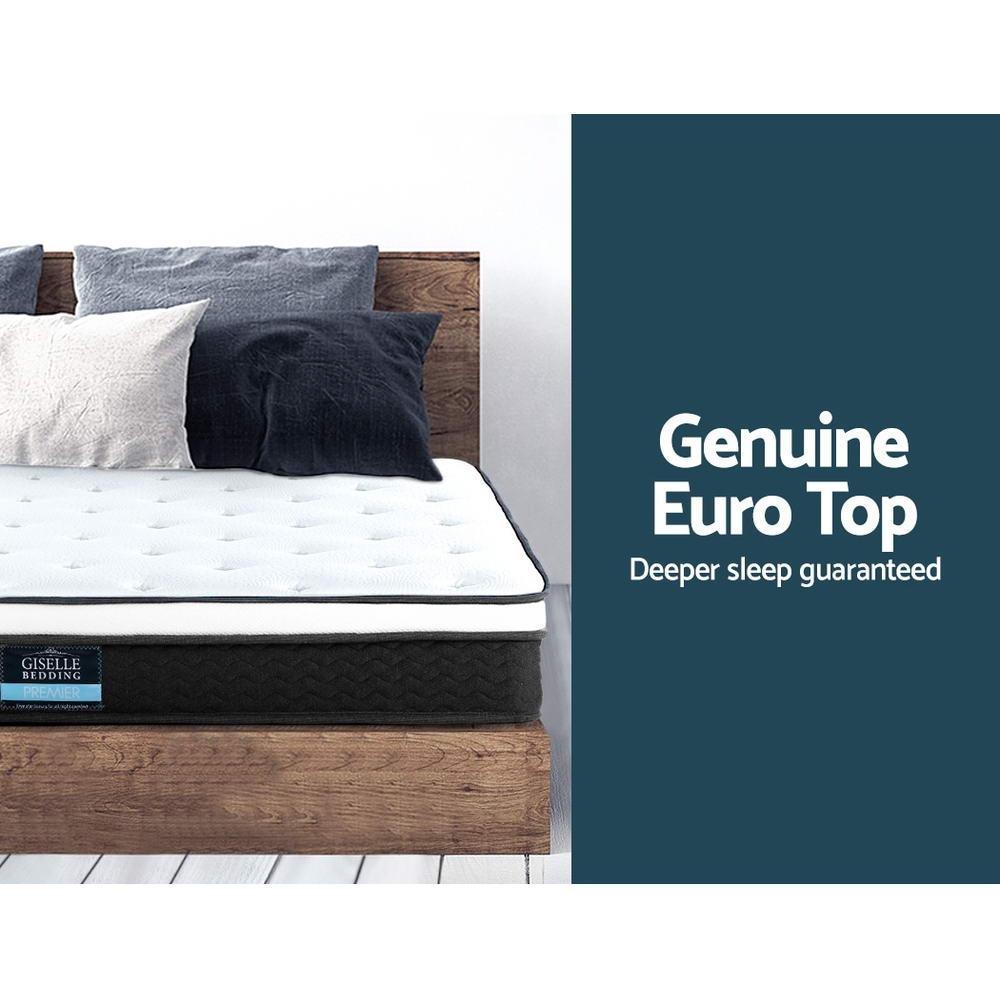 King Single Package | Coogee King Single Bed Frame & Bonita Euro Top Mattress (Medium Firm) - Bedzy Australia