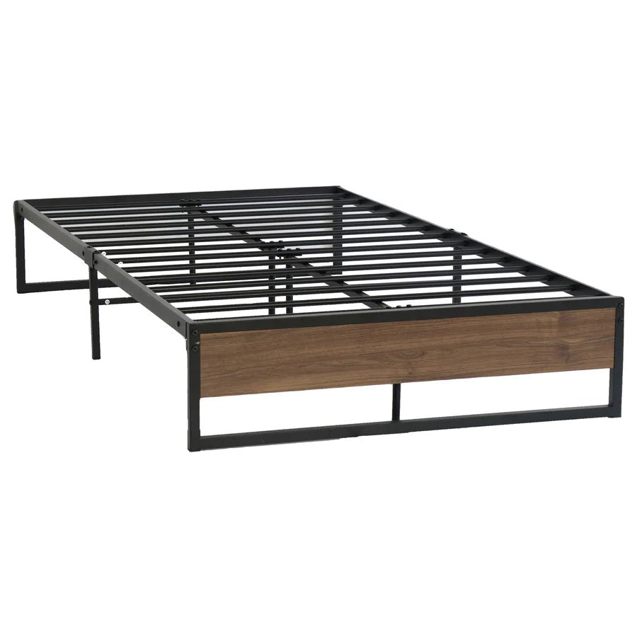 King Single Package | Oslo Metal Bed Frame Black & Bonita Euro Top Mattress (Medium Firm) - Bedzy Australia