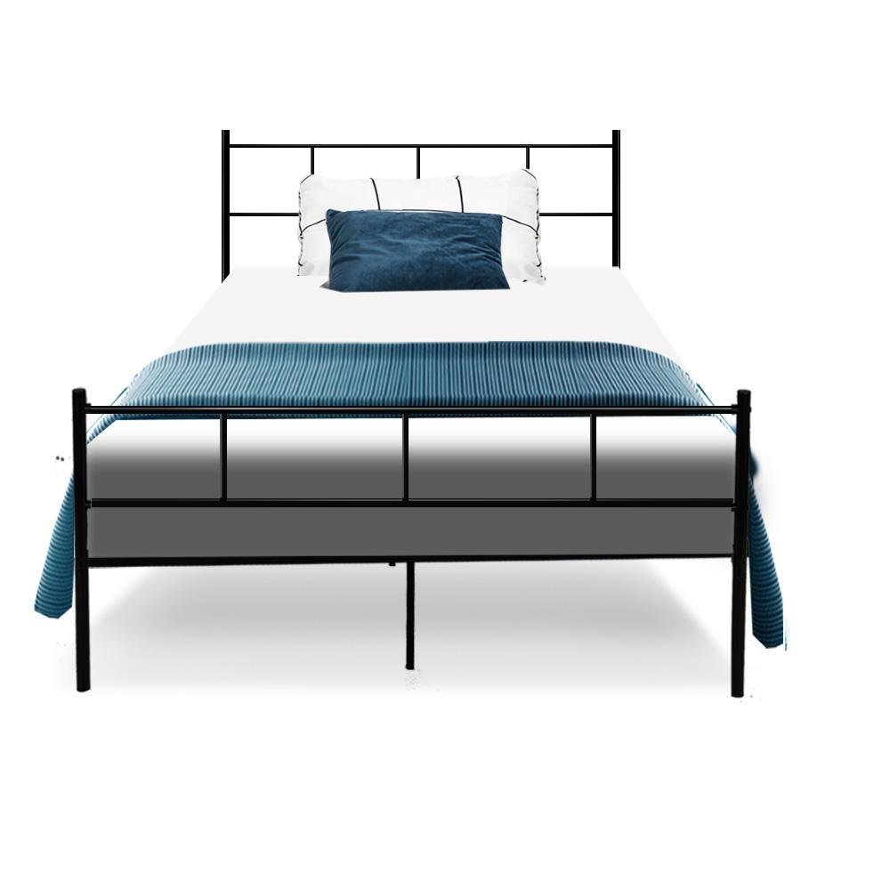 King Single Package | Wategos Metal Bed Frame Black & Bonita Euro Top Mattress (Medium Firm) - Bedzy Australia