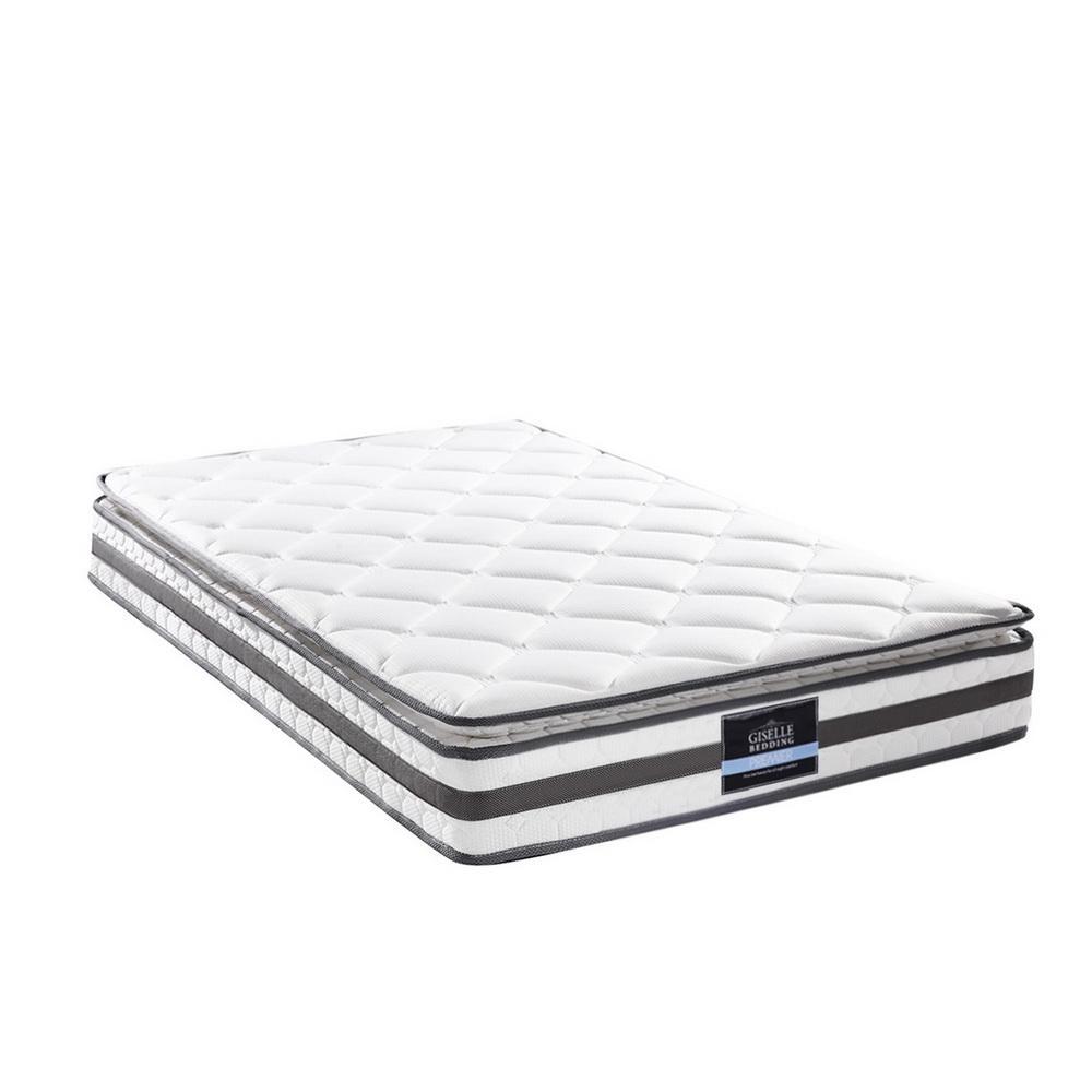 King Single Package | Whitehaven Bed White & Normay Bonnell Spring Pillow Top Mattress (Medium Firm) - Bedzy Australia