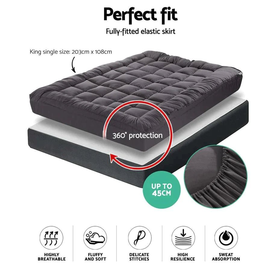 King Single Premium Package | Bronte Storage Bed Frame White, Alanya Euro Top Pocket Spring Mattress (Medium Firm) & Pillowtop Mattress Topper - Bedzy Australia