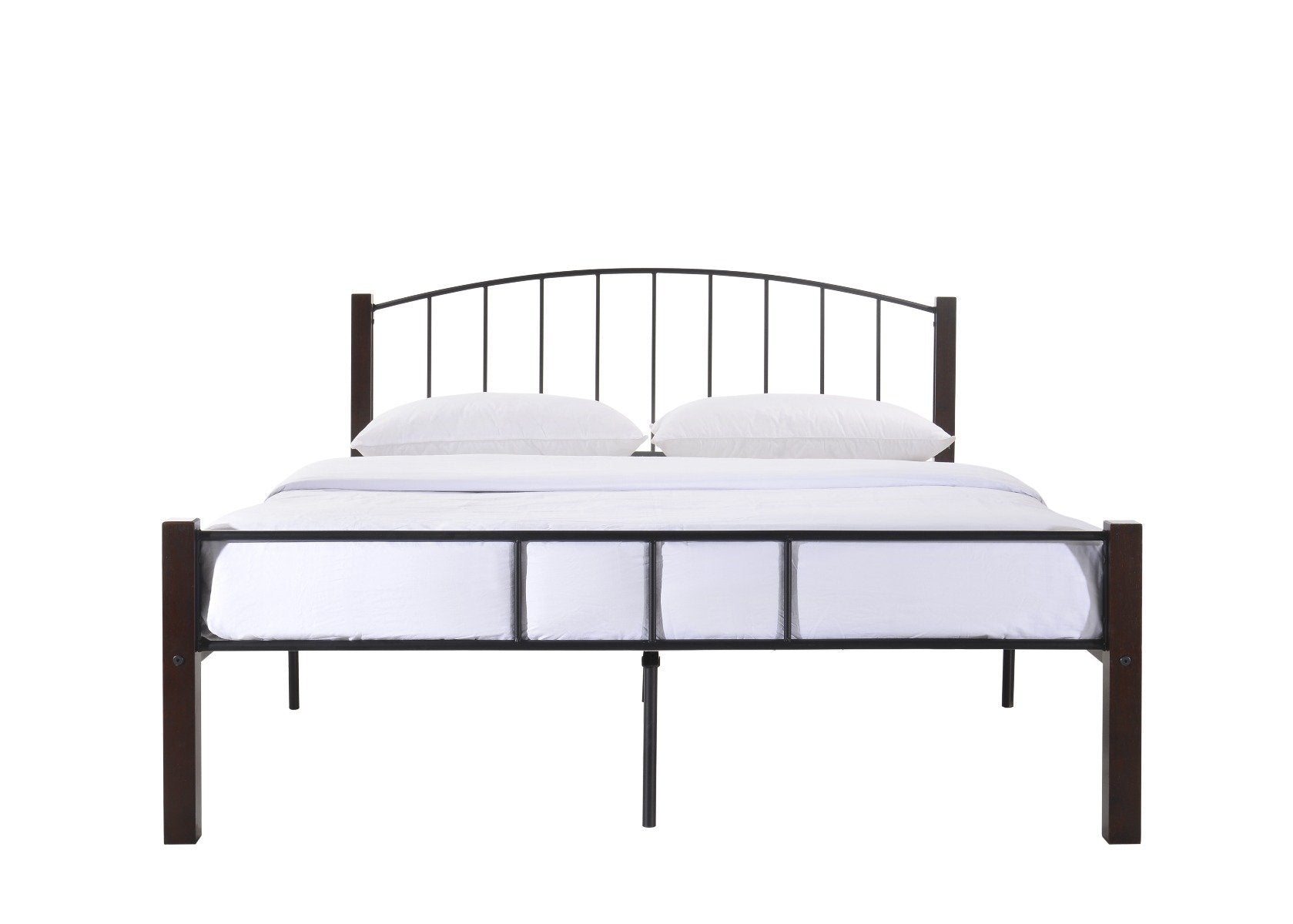 King Size | Bed frame w/ solidwood post in Black + Wenge - Bedzy Australia