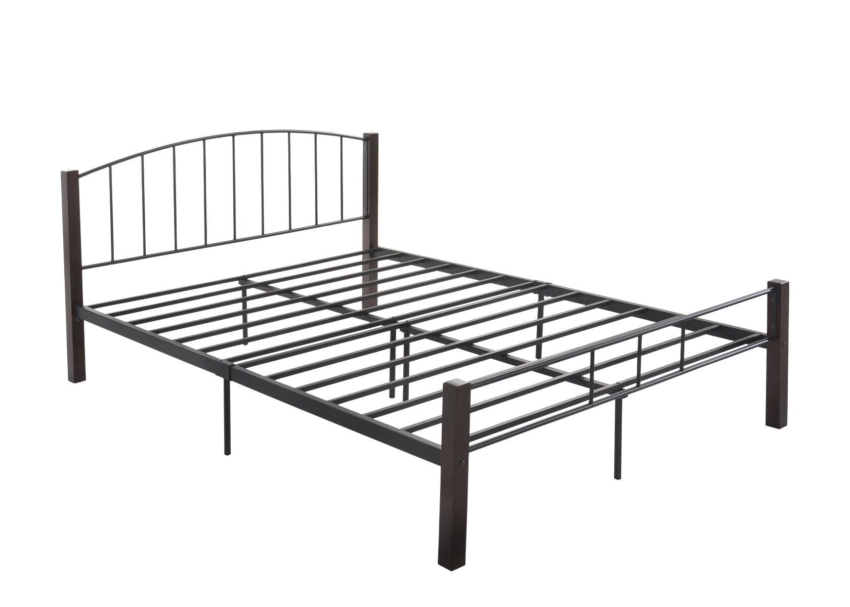 King Size | Bed frame w/ solidwood post in Black + Wenge - Bedzy Australia