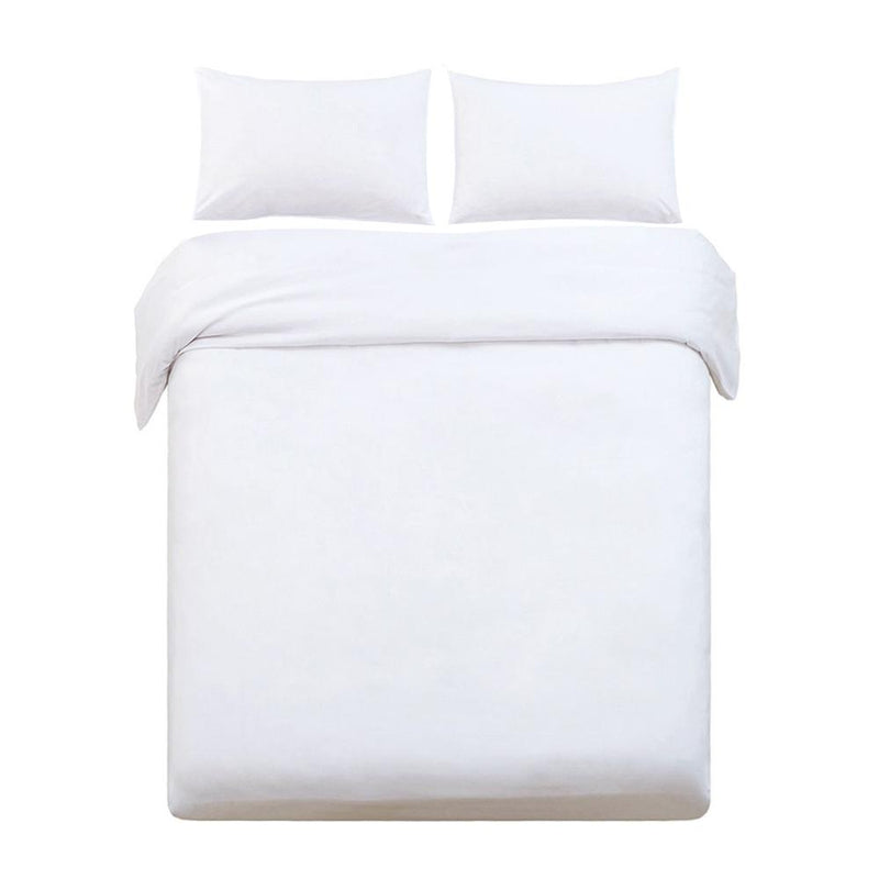 King Size Classic Quilt Cover Set - White - Bedzy Australia