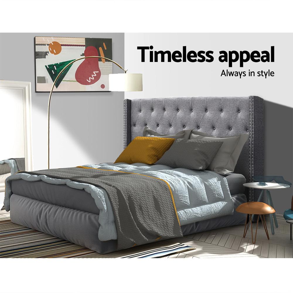 King Size | Luca Bed Headboard (Grey) - Bedzy Australia